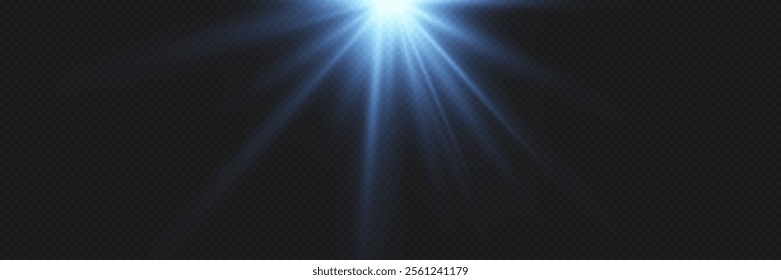 Glowing magical rays of light. On a transparent background.