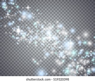 Glowing magical wave of glitter star. Graphic concept for your design