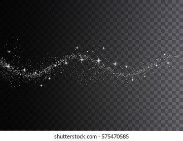 Glowing magical wave of glitter star. Graphic concept for your design.