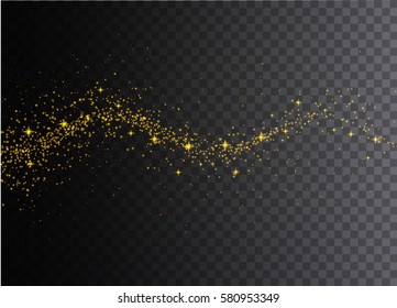 Glowing magical wave of glitter star. Graphic concept for your design.