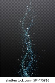 Glowing magical wave of glitter star. Graphic concept for your design