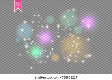 Glowing magical wave of glitter star. Graphic concept for your design. Vector