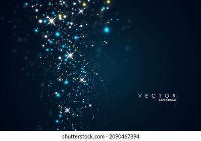 Glowing magical wave of glitter stars. Graphic concept for your design