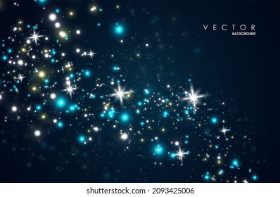 Glowing magical wave of glitter stars. Graphic concept for your design