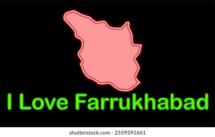 Glowing map of AligaFarrukhabad District rh, Farrukhabad District, Uttar Pradesh State, Republic of India, Government of  Uttar Pradesh, Indian territory, Eastern India, politics, village, tourism