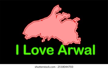 Leuchtende Karte von Arwal Distract, Arwal District, Bihar State, Republik Indien, Regierung von Bihar, indisches Territorium, Ostindien, Politik, Dorf, Tourismus