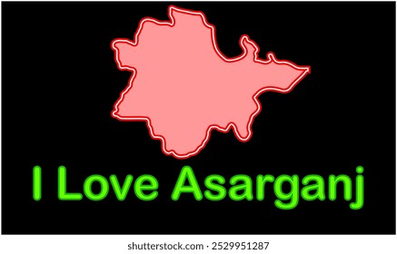Glowing map of Asarganj, Munger District, Bihar State, Republic of India, Government of Bihar, Indian territory, Eastern India, politics, village, tourism
