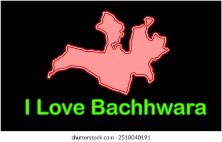 Mapa do brilho de Bachhwara, Distrito de Begusarai, Estado de Bihar, República da Índia, Governo de Bihar, Território indiano, Índia Oriental, política, aldeia, turismo