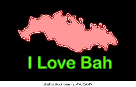 Glowing map of Bah, Agra District, Uttar Pradesh State, Republic of India, Government of  Uttar Pradesh, Indian territory, Eastern India, politics, village, tourism