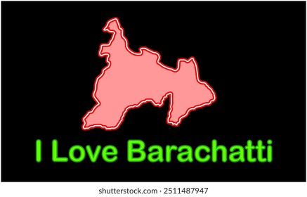 Glowing map of Barachatti, Gaya District, Bihar State, Republic of India, Government of Bihar, Indian territory, Eastern India, politics, village, tourism