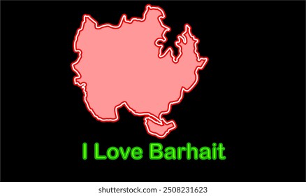 Glowing map of Barhait, Hazaribagh District, Jharkhand state, Republic of India, Government of Jharkhand, Indian territory, Eastern India, politics, village, tourism