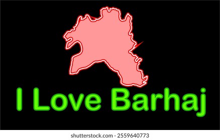 Glowing map of Barhaj, Deoria District, Uttar Pradesh State, Republic of India, Government of  Uttar Pradesh, Indian territory, Eastern India, politics, village, tourism