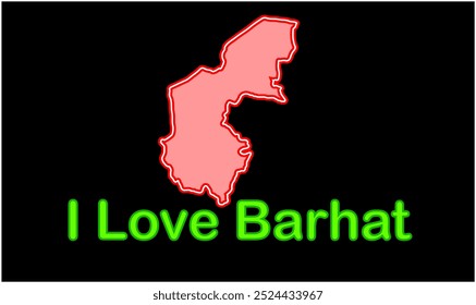 Leuchtende Karte von Barhat, Jamui District, Bihar State, Republik Indien, Regierung von Bihar, indisches Territorium, Ostindien, Politik, Dorf, Tourismus