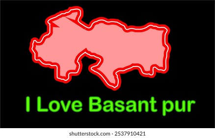 Glowing map of Basant pur ,Siwan District, Bihar State, Republic of India, Government of Bihar, Indian territory, Eastern India, politics, village, tourism