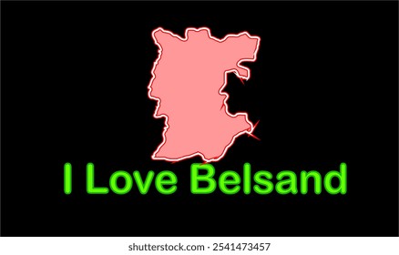 Glowing map of Belsand ,Sitamarhi District, Bihar State, Republic of India, Government of Bihar, Indian territory, Eastern India, politics, village, tourism