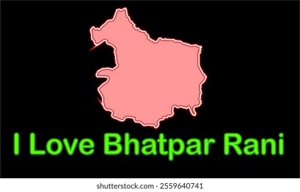 Glowing map of Bhatpar Rani, Deoria District, Uttar Pradesh State, Republic of India, Government of  Uttar Pradesh, Indian territory, Eastern India, politics, village, tourism