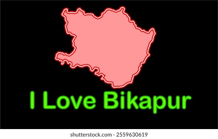 Glowing map of Bikapur, Faizabad District, Uttar Pradesh State, Republic of India, Government of  Uttar Pradesh, Indian territory, Eastern India, politics, village, tourism