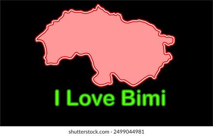 Glowing map of Bimi, Giridih District, Jharkhand state, Republic of India, Government of Jharkhand, Indian territory, Eastern India, politics, village, tourism