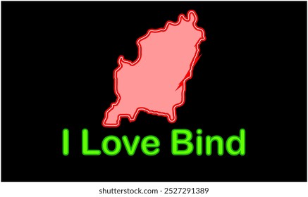 Glowing map of Bind, Nalanda District, Bihar State, Republic of India, Government of Bihar, Indian territory, Eastern India, politics, village, tourism