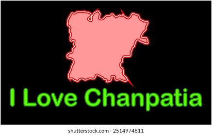 Mapa do brilho de Chanpatia, Distrito de Champaran, Estado de Bihar, República da Índia, Governo de Bihar, Território indiano, Índia Oriental, política, aldeia, turismo