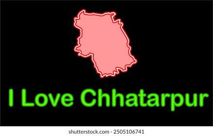 Glowing map of Chhatarpur, Palamu District, Jharkhand state, Republic of India, Government of Jharkhand, Indian territory, Eastern India, politics, village, tourism