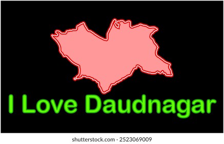 Glowing map of Daudnagar, Jamui District, Bihar State, Republic of India, Government of Bihar, Indian territory, Eastern India, politics, village, tourism