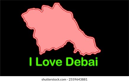 Glowing map of Debai, Bulandshahr District, Uttar Pradesh State, Republic of India, Government of  Uttar Pradesh, Indian territory, Eastern India, politics, village, tourism