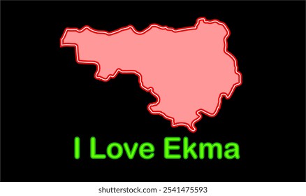 Glowing map of Ekma ,Saran District, Bihar State, Republic of India, Government of Bihar, Indian territory, Eastern India, politics, village, tourism