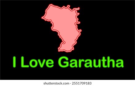 Glowing map of Garautha, Jhansi District, Uttar Pradesh State, Republic of India, Government of  Uttar Pradesh, Indian territory, Eastern India, politics, village, tourism