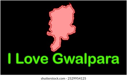 Glowing map of Gwalpara, Madhepura District, Bihar State, Republic of India, Government of Bihar, Indian territory, Eastern India, politics, village, tourism