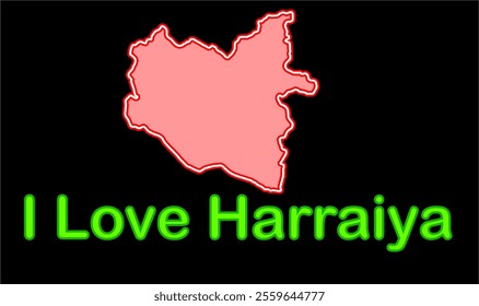 Glowing map of Harraiya, Basti District, Uttar Pradesh State, Republic of India, Government of  Uttar Pradesh, Indian territory, Eastern India, politics, village, tourism