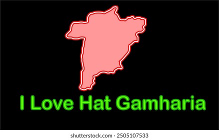 Glowing map of Hat Gamharia, Pashchimi Singhbhum District, Jharkhand state, Republic of India, Government of Jharkhand, Indian territory, Eastern India, politics, village, tourism