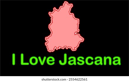 Glowing map of Jascana, Firozabad District, Uttar Pradesh State, Republic of India, Government of  Uttar Pradesh, Indian territory, Eastern India, politics, village, tourism