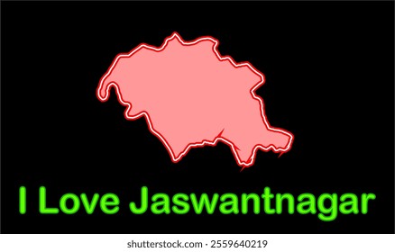 Glowing map of Jaswantnagar, Etawah District, Uttar Pradesh State, Republic of India, Government of  Uttar Pradesh, Indian territory, Eastern India, politics, village, tourism