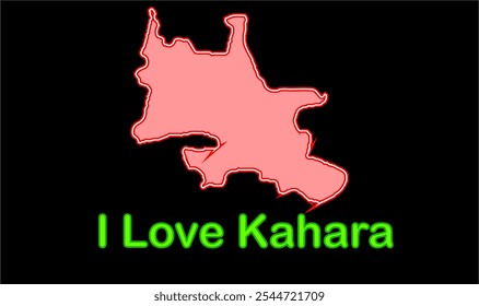 Glowing map of Kahara ,Saharsa District, Bihar State, Republic of India, Government of Bihar, Indian territory, Eastern India, politics, village, tourism