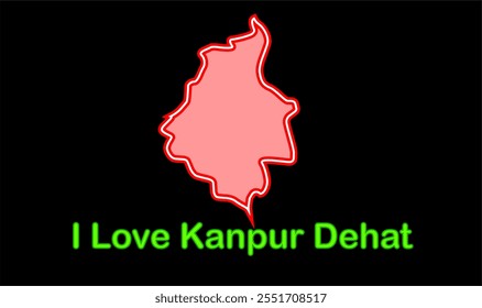 Mapa brillante de Kanpur Dehat, Distrito de Kanpur Dehat, Estado de Uttar Pradesh, República de la India, Gobierno de Uttar Pradesh, territorio indio, India oriental, política, aldea, turismo