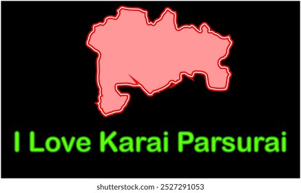 Glowing map of Karai Parsurai, Nalanda District, Bihar State, Republic of India, Government of Bihar, Indian territory, Eastern India, politics, village, tourism