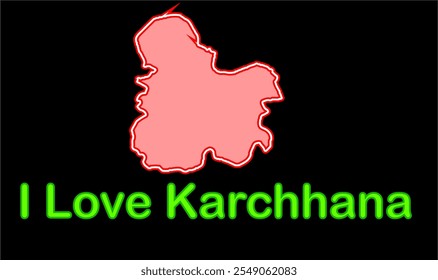 Mapa do brilho de Karchhana, Allahabad District, Uttar Pradesh State, Republic of India, Governo de Uttar Pradesh, Território indiano, Índia Oriental, política, aldeia, turismo