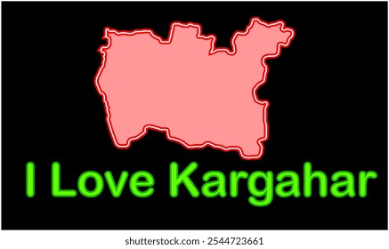 Glowing map of Kargahar, Rohtas District, Bihar State, Republic of India, Government of Bihar, Indian territory, Eastern India, politics, village, tourism