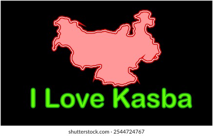 Leuchtende Karte von Kasba, Purnia District, Bihar State, Republik Indien, Regierung von Bihar, indisches Territorium, Ostindien, Politik, Dorf, Tourismus