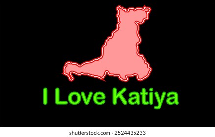 Glowing map of Katiya, Gopalganj District, Bihar State, Republic of India, Government of Bihar, Indian territory, Eastern India, politics, village, tourism
