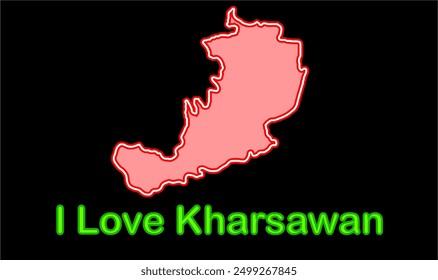 Glowing map of Kharsawan, Saraikela District, Jharkhand state, Republic of India, Government of Jharkhand, Indian territory, Eastern India, politics, village, tourism
