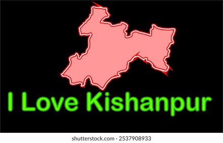 Mapa brillante de Kishanpur, distrito de Supaul, estado de Bihar, República de la India, gobierno de Bihar, territorio indio, India oriental, política, aldea, turismo