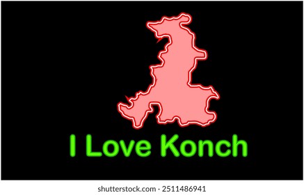Glowing map of Konch, Gaya District, Bihar State, Republic of India, Government of Bihar, Indian territory, Eastern India, politics, village, tourism