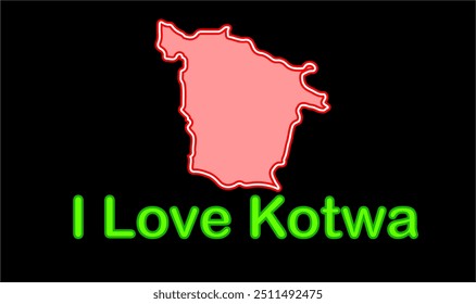 Glowing map of Kotwa, East champaran District, Bihar State, Republic of India, Government of Bihar, Indian territory, Eastern India, politics, village, tourism
