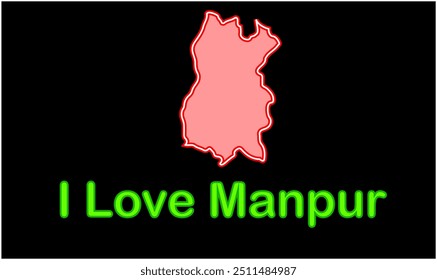 Glowing map of Manpur, Gaya District, Bihar State, Republic of India, Government of Bihar, Indian territory, Eastern India, politics, village, tourism