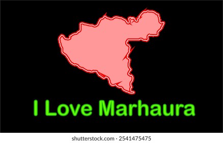 Glowing map of Marhaura ,Saran District, Bihar State, Republic of India, Government of Bihar, Indian territory, Eastern India, politics, village, tourism