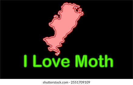 Glowing map of Moth, Jhansi District, Uttar Pradesh State, Republic of India, Government of  Uttar Pradesh, Indian territory, Eastern India, politics, village, tourism