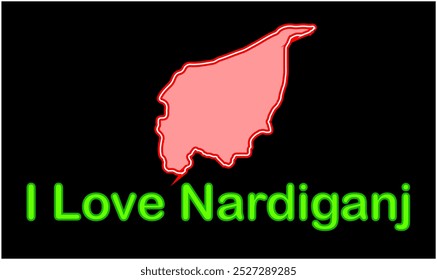 Glowing map of Nardiganj, Nawada District, Bihar State, Republic of India, Government of Bihar, Indian territory, Eastern India, politics, village, tourism