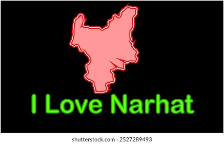 Glowing map of Narhat, Nawada District, Bihar State, Republic of India, Government of Bihar, Indian territory, Eastern India, politics, village, tourism
